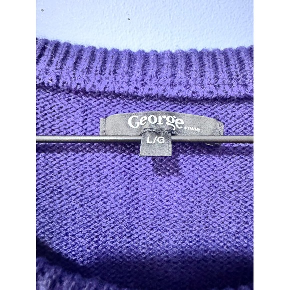 Light up  Womens Ugly Christmas Sweater Ornaments‎ Snowflake Knit Navy Blue L/G - Picture 3 of 5